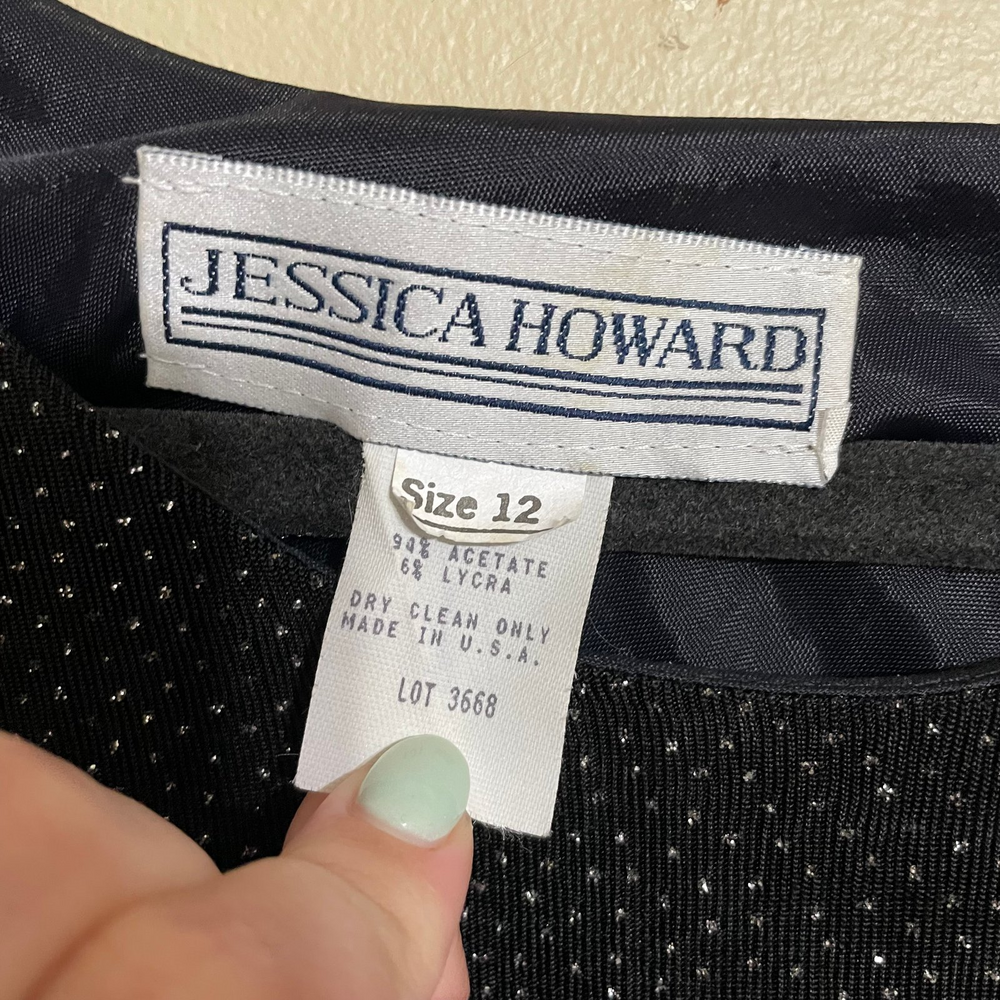 Vintage Jessica Howard black sparkly dress size 12 - Picture 2 of 3